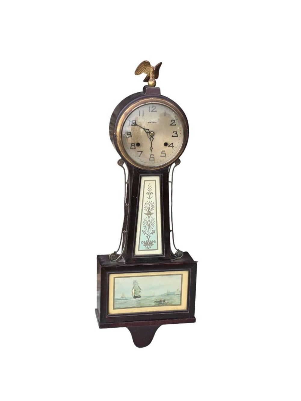 Vintage New Haven Banjo Eagle Clock By New Haven Clock Co. USA Untested